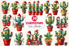 Christmas Cactus Clipart Bundle