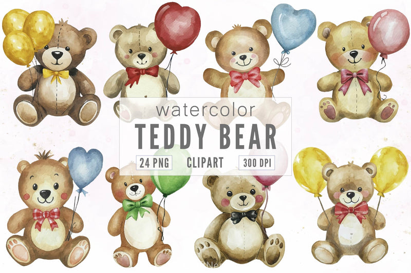 Teddy Bear Clipart Bundle 6 - CraftNest - Digital Crafting and Art