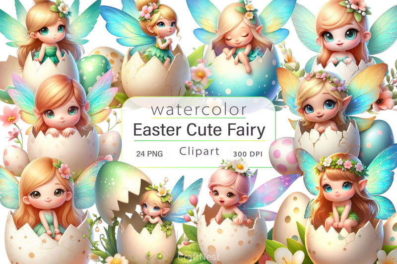 Happy Easter Fairy Clipart Bundle - CraftNest - Digital Crafting and Art