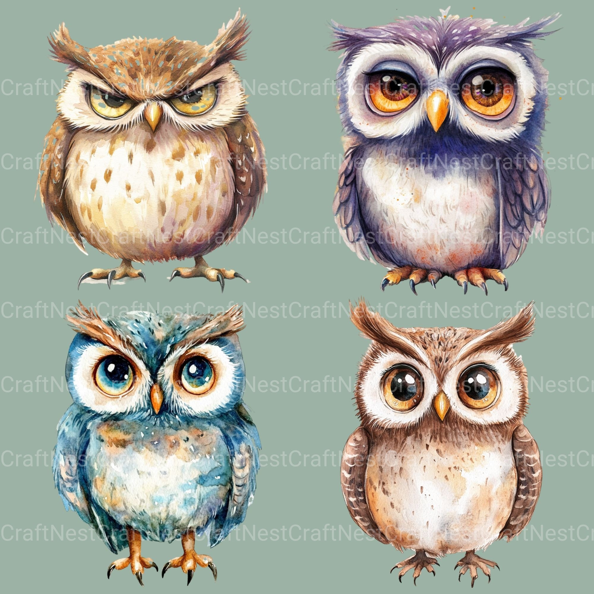 Owls Clipart Bundle - CraftNest - Digital Crafting and Art