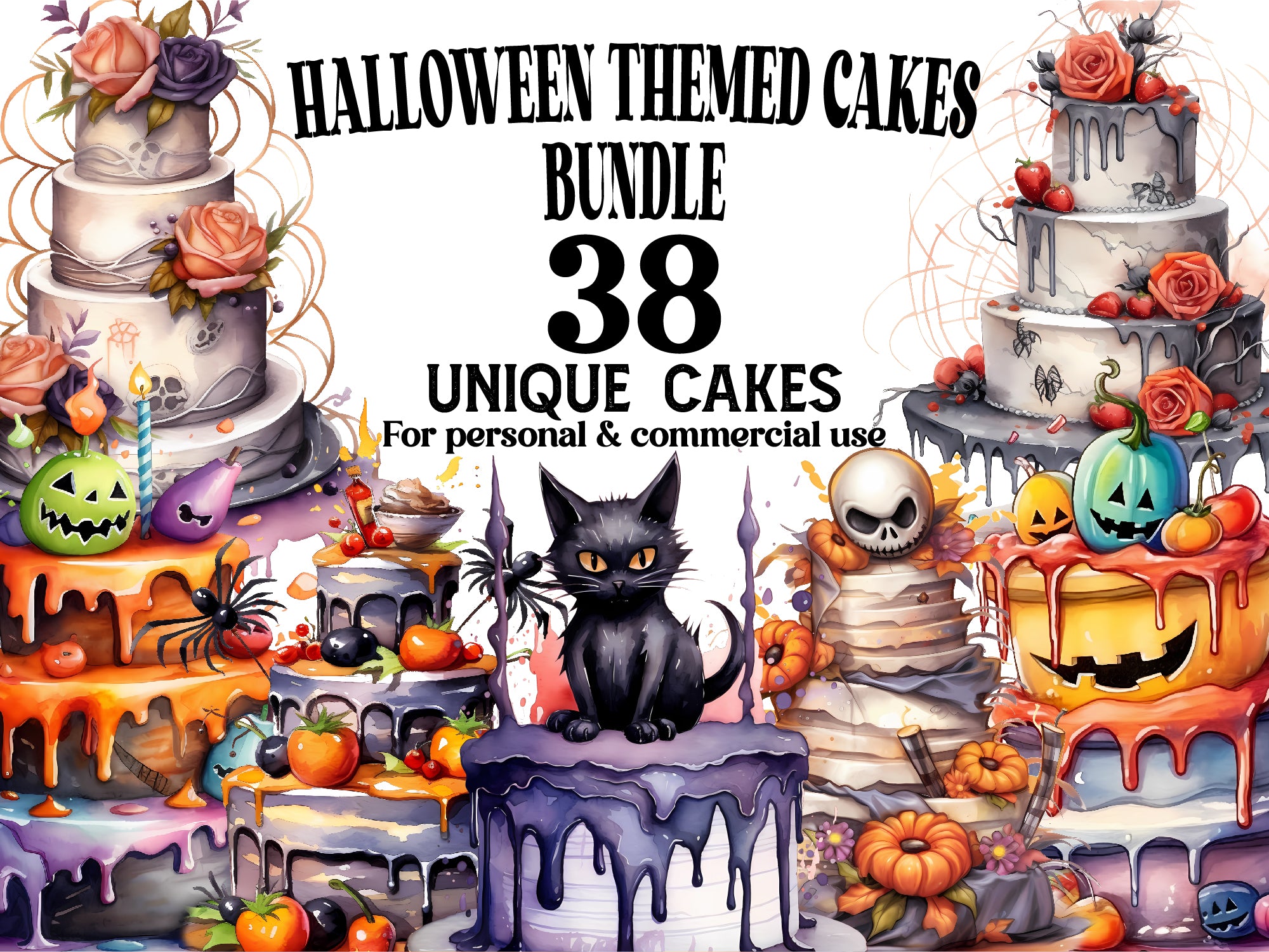 Halloween Themed Cakes Clipart - CraftNest