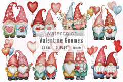 Valentine Gnomes Clipart Bundle 3 - CraftNest - Digital Crafting and Art