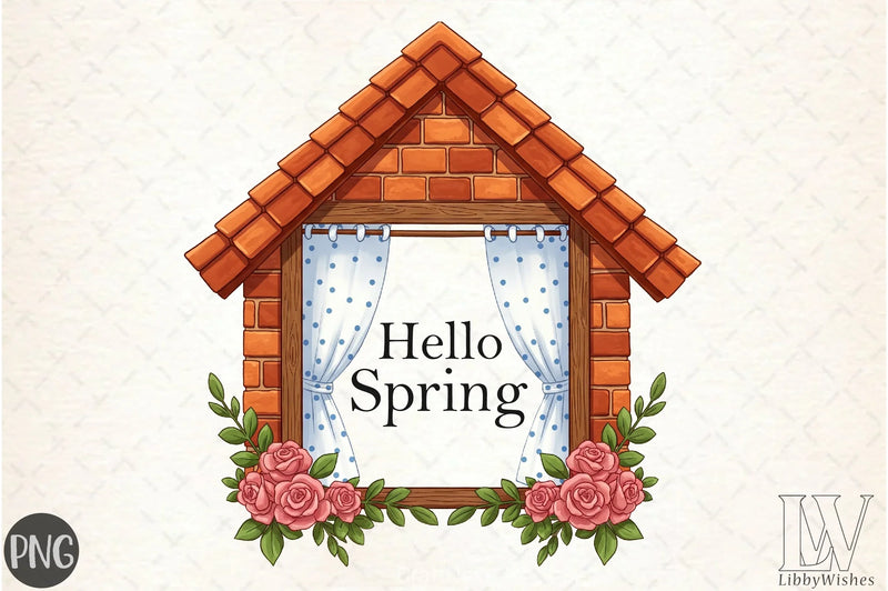 Hello Spring Window Clipart Bundle - CraftNest - Digital Crafting and Art