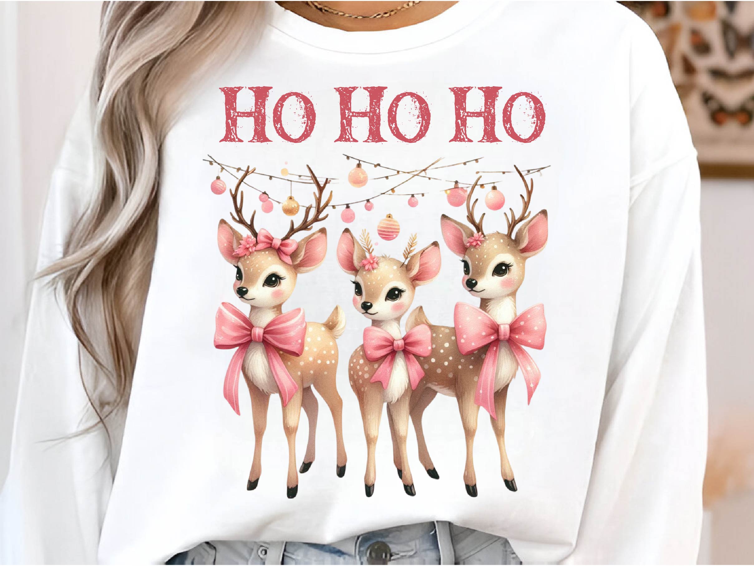 Christmas Deer Ho Ho Ho Deer Clipart Bundle - CraftNest - Digital Crafting and Art