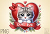 Love You Cat Valentine's Day Clipart Bundle 5