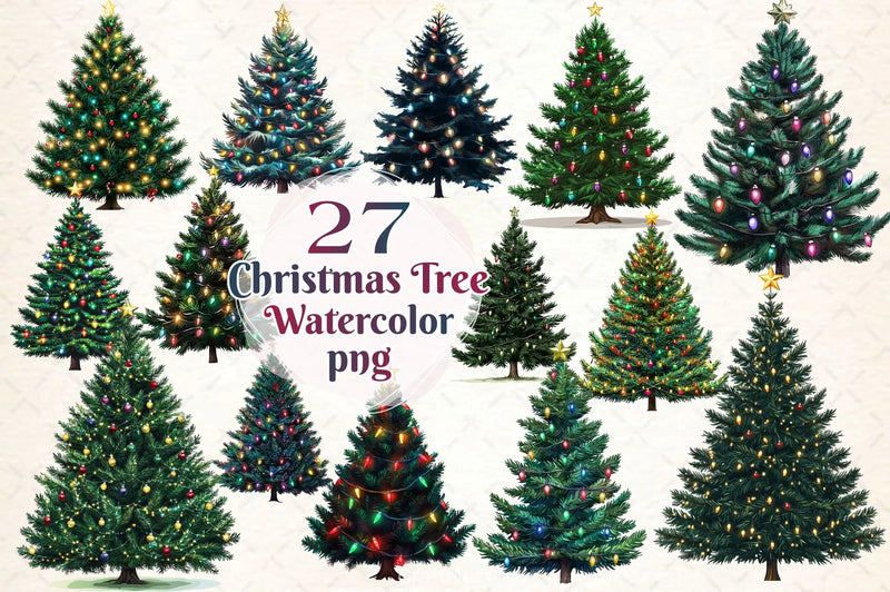 Christmas Tree Clipart Bundle 16 - CraftNest - Digital Crafting and Art