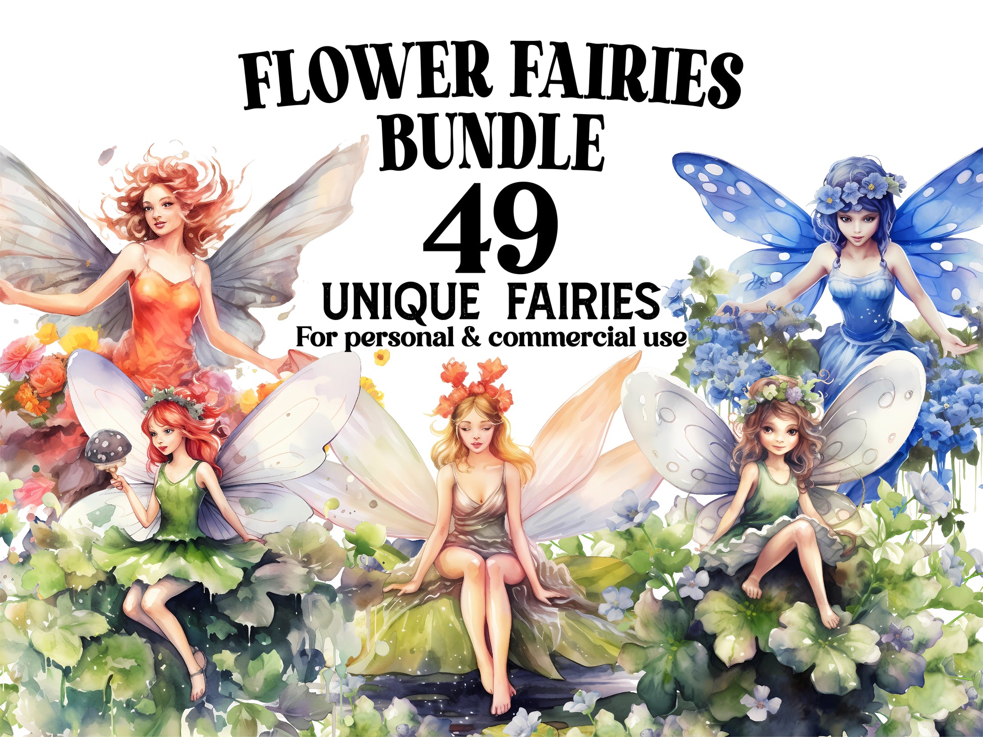 Flower Fairies Clipart - CraftNest