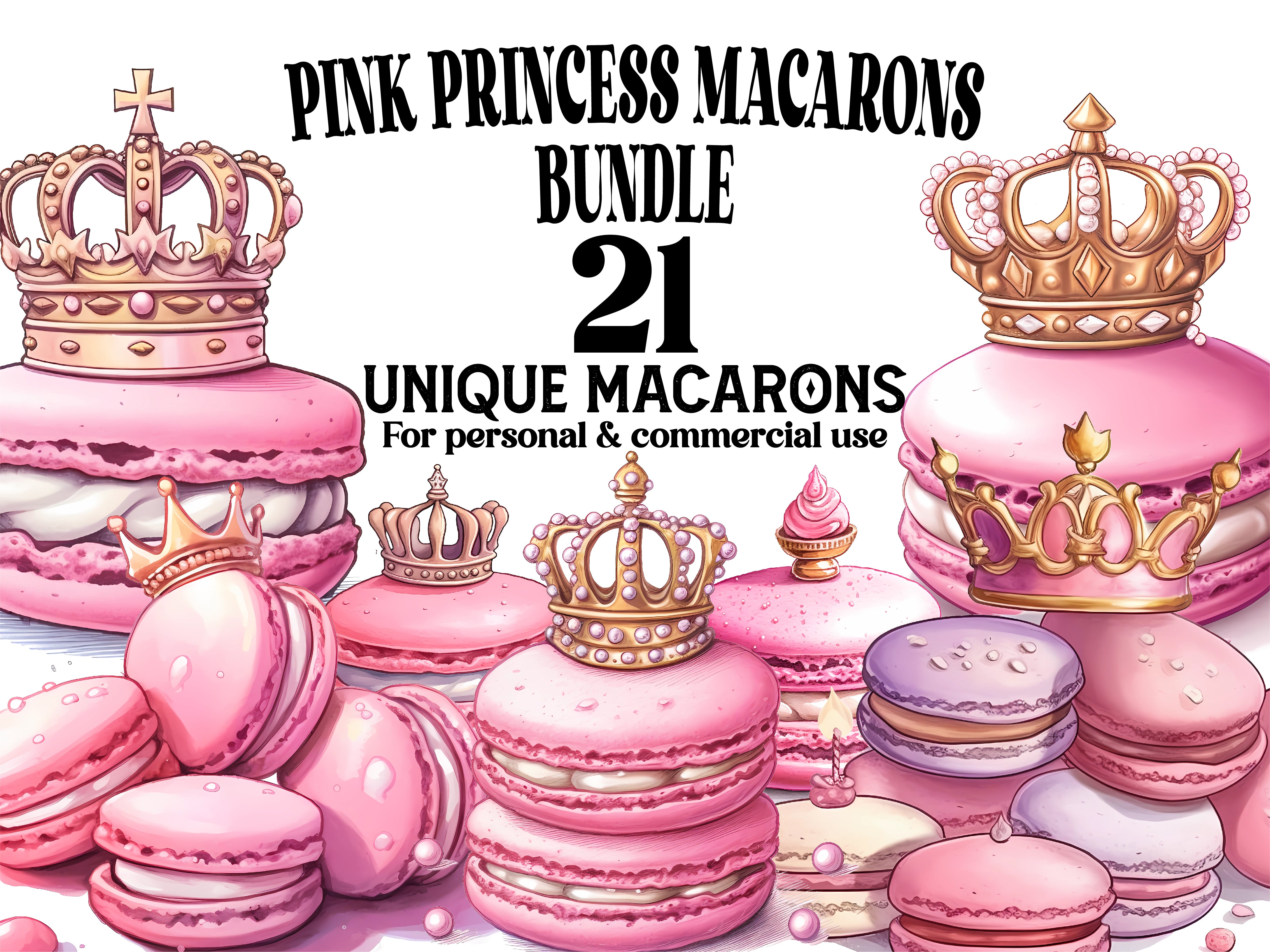 Pink Princess Macarons Clipart - CraftNest