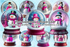 Pink Snowman In Snow Globe Clipart Bundle