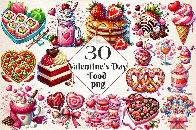 Valentines Day Food Clipart Bundle 2 - CraftNest - Digital Crafting and Art