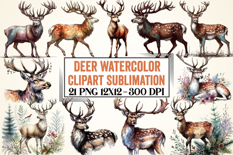 Deer Clipart Bundle - CraftNest - Digital Crafting and Art