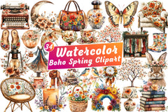 Boho Spring Clipart Bundle - CraftNest - Digital Crafting and Art