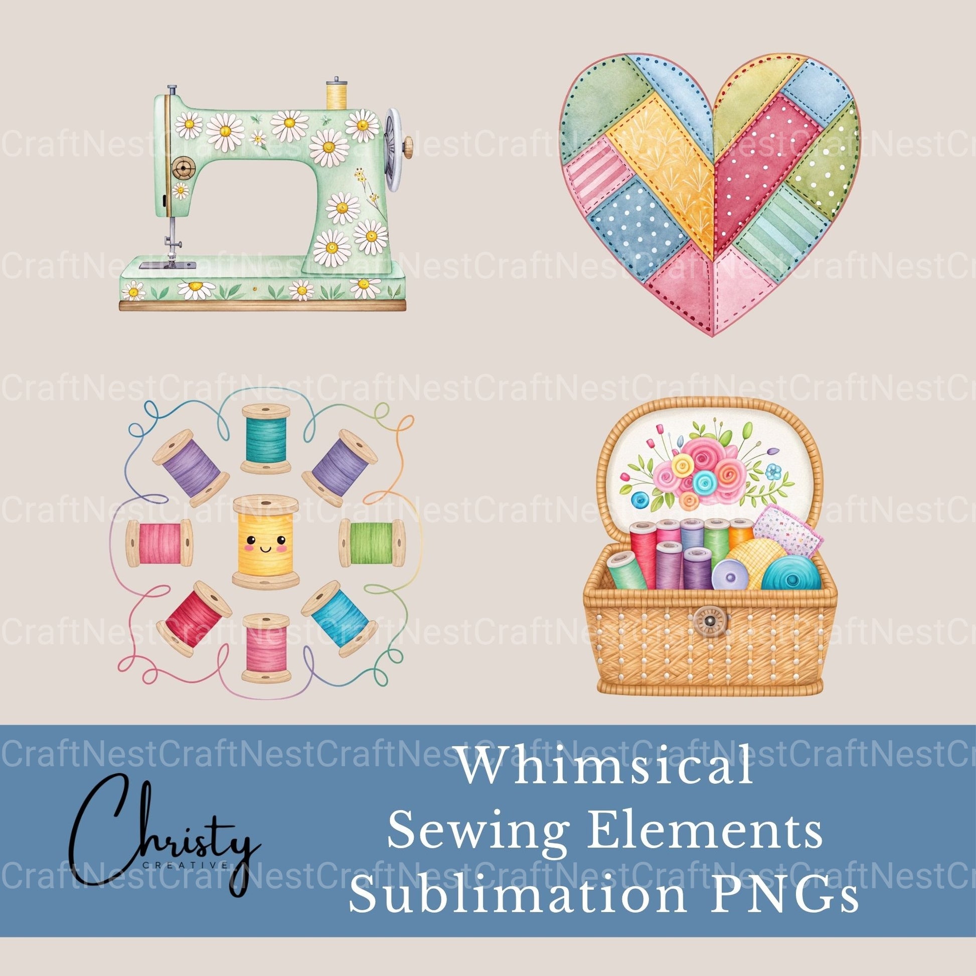Sewing Whimsical Clipart Bundle - CraftNest - Digital Crafting and Art