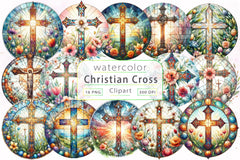 Stained Glass Christian Cross Clipart Bundle - CraftNest - Digital Crafting and Art