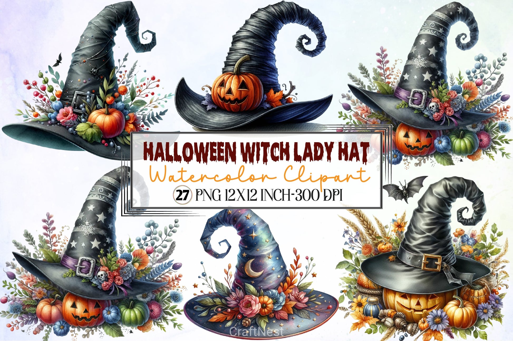 Witch Hat Clipart Bundle - CraftNest - Digital Crafting and Art