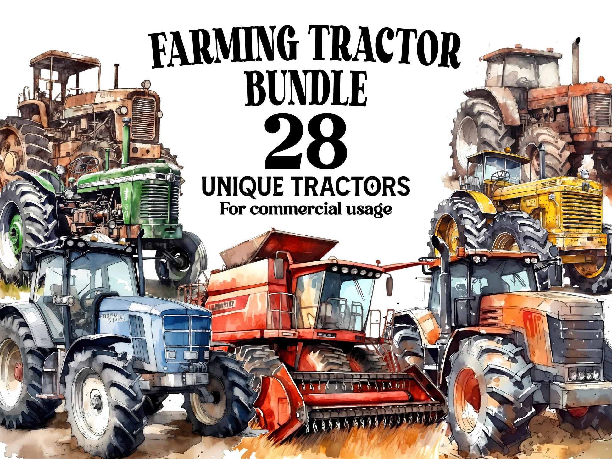 Farmer Tractors Clipart - CraftNest