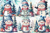Pastel Snowman Clipart Bundle
