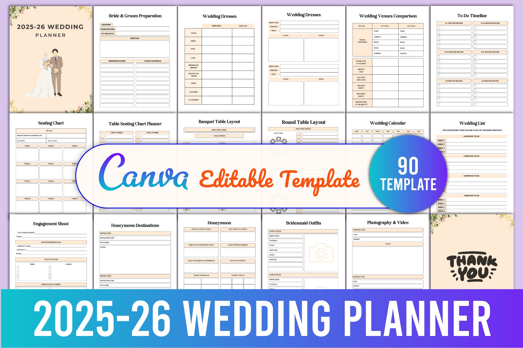 Editable Wedding Planner Template
