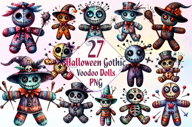 Halloween Gothic Voodoo Doll Clipart Bundle 3 - CraftNest - Digital Crafting and Art