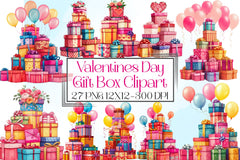 Valentine's Day Gift Box Clipart Bundle - CraftNest - Digital Crafting and Art