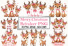 Merry Christmas Reindeer Clipart Bundle