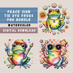 Peace Sign Frogs 18 Clipart Bundle - CraftNest - Digital Crafting and Art