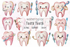 Dentist Tooth Teeth Clip Art Clipart Bundle - CraftNest - Digital Crafting and Art