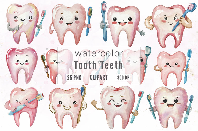 Dentist Tooth Teeth Clip Art Clipart Bundle - CraftNest - Digital Crafting and Art