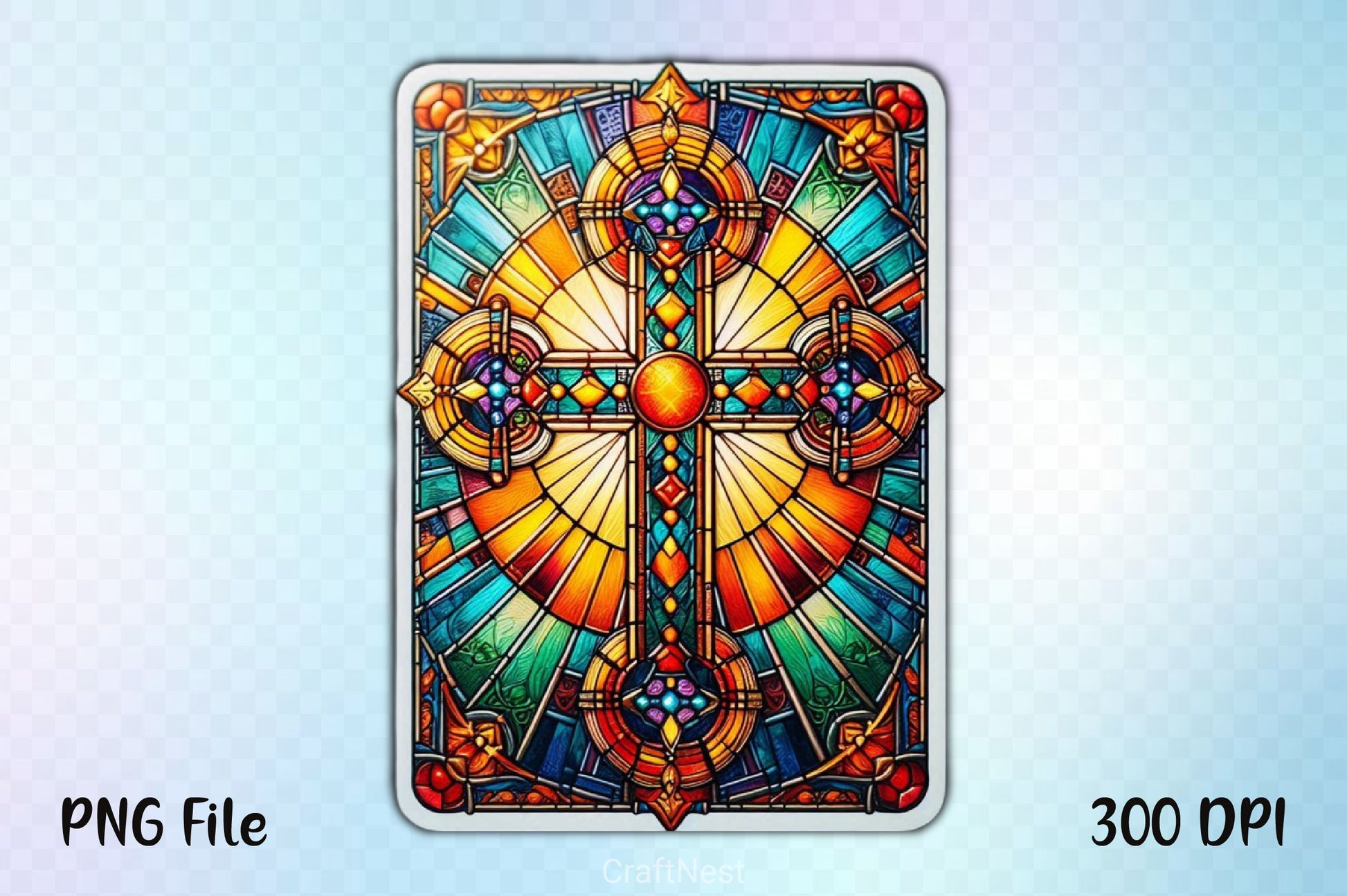 Stained Glass Cross Tarot Card Clipart Bundle 5 - CraftNest - Digital Crafting and Art