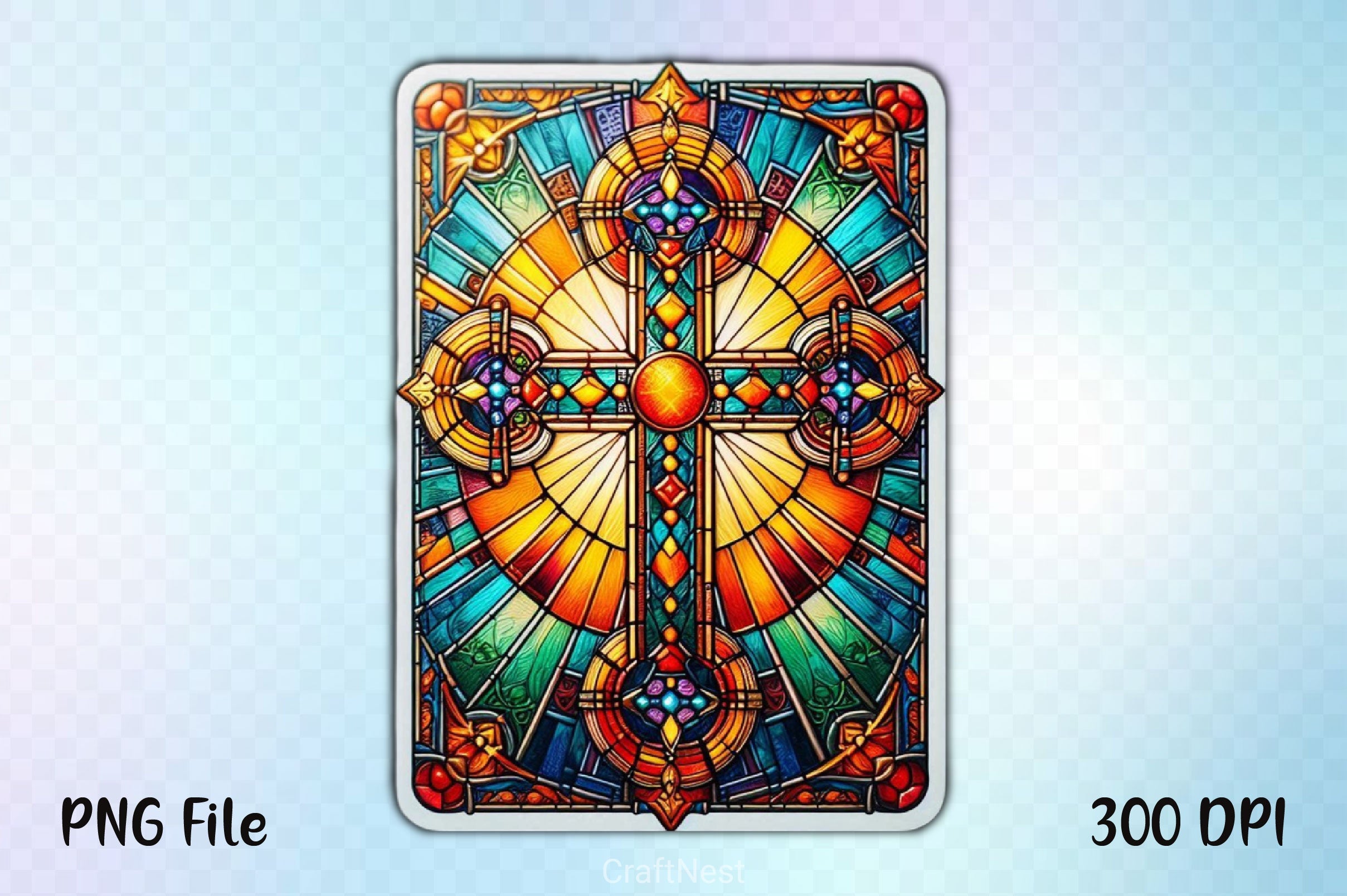 Stained Glass Cross Tarot Card Clipart Bundle 5 - CraftNest - Digital Crafting and Art
