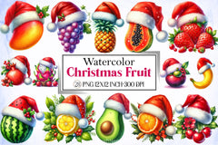 Christmas Fruit Clipart Bundle - CraftNest - Digital Crafting and Art