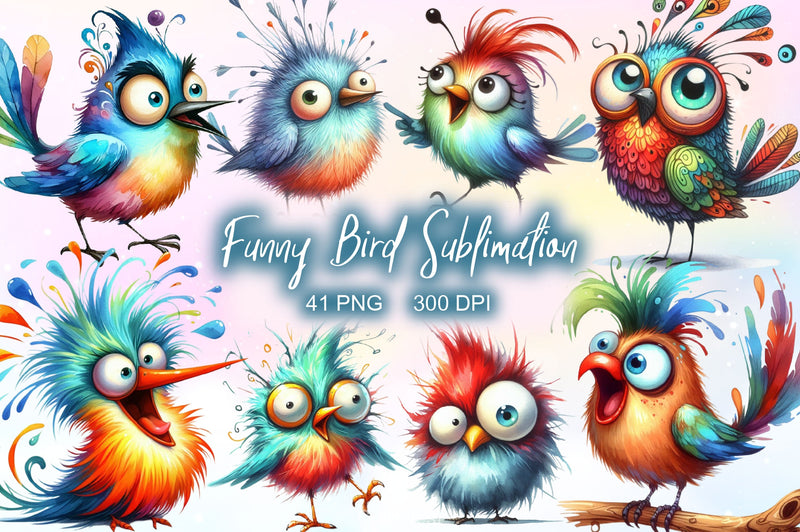 Funny Bird Clipart Bundle 8 - CraftNest - Digital Crafting and Art