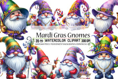 Mardi Gras Gnome Clipart Bundle 1 - CraftNest - Digital Crafting and Art