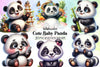 Cute Baby Panda Clipart Bundle