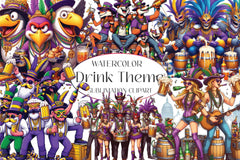 Mardi Gras Drink Theme Clipart Bundle - CraftNest - Digital Crafting and Art