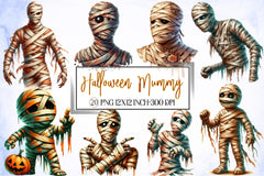 Halloween Mummy Clipart Bundle - CraftNest - Digital Crafting and Art