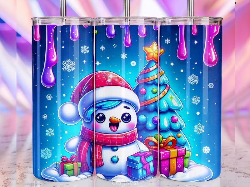 Cute Christmas Snowman Tumbler Wrap Bundle 9 - CraftNest - Digital Crafting and Art