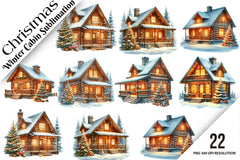 Christmas Winter Cabin Clipart Bundle - CraftNest - Digital Crafting and Art