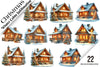 Christmas Winter Cabin Clipart Bundle