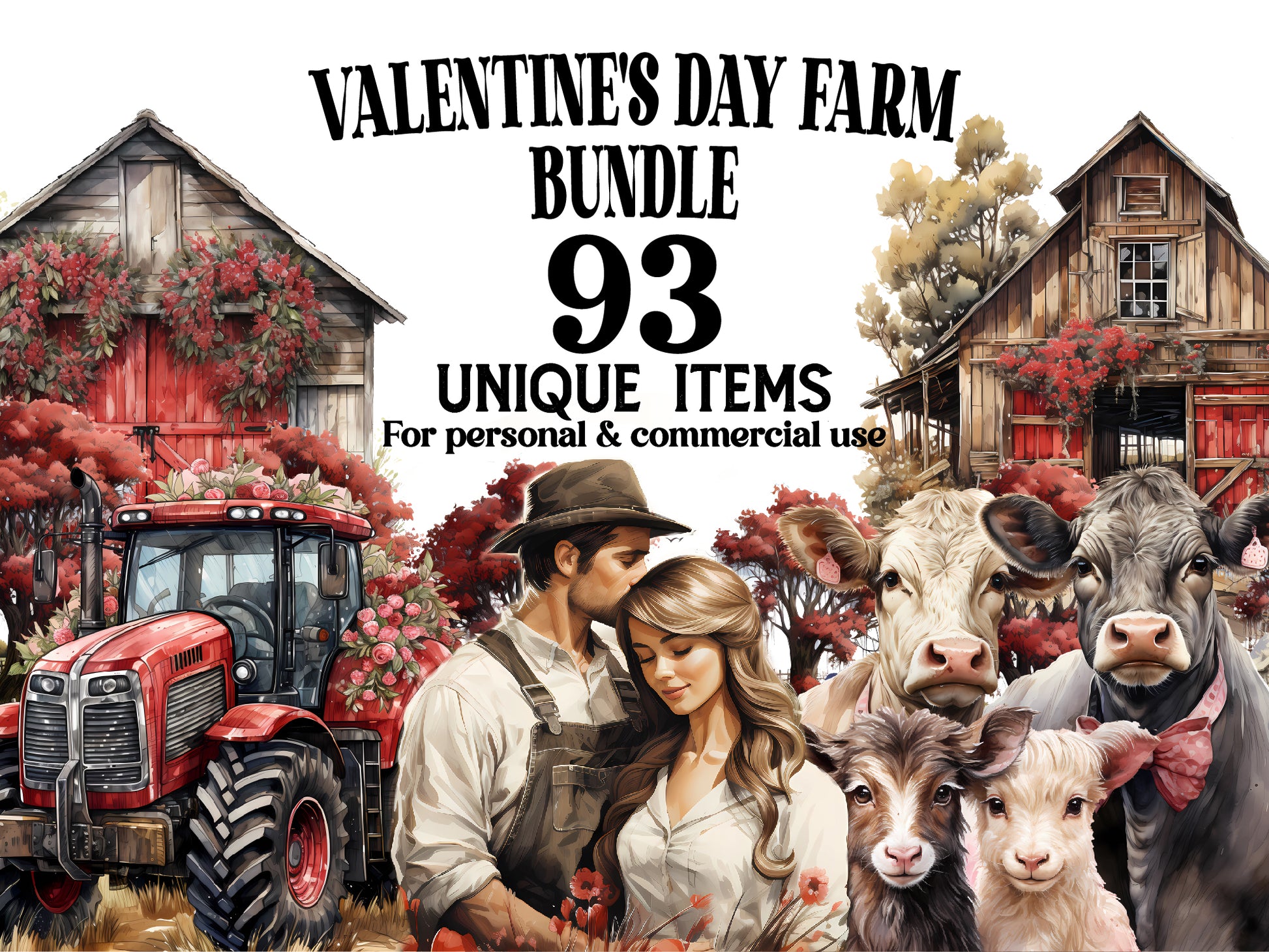 Valentine Farm Clipart - CraftNest