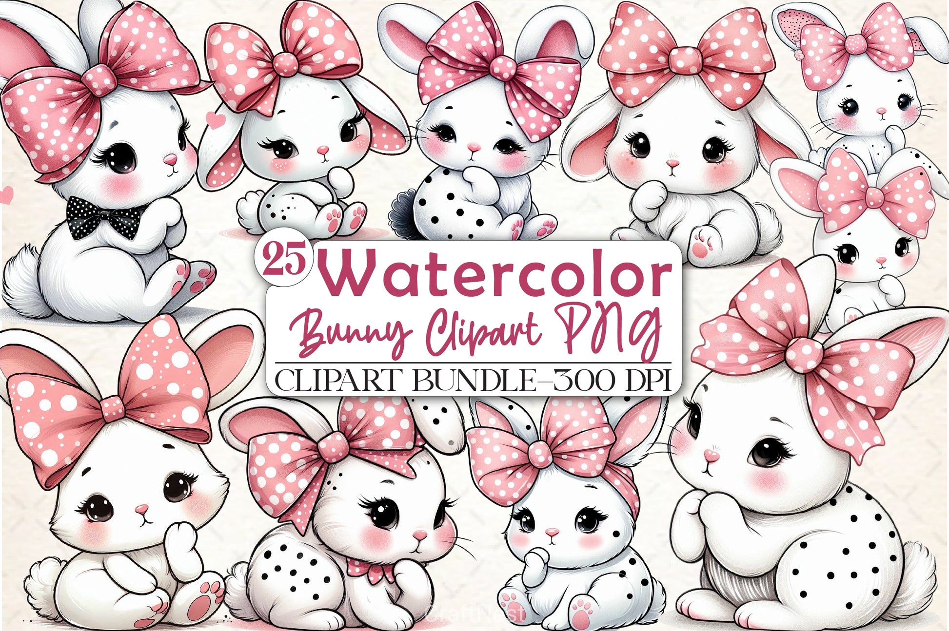 Bunny Clipart Bundle - CraftNest - Digital Crafting and Art