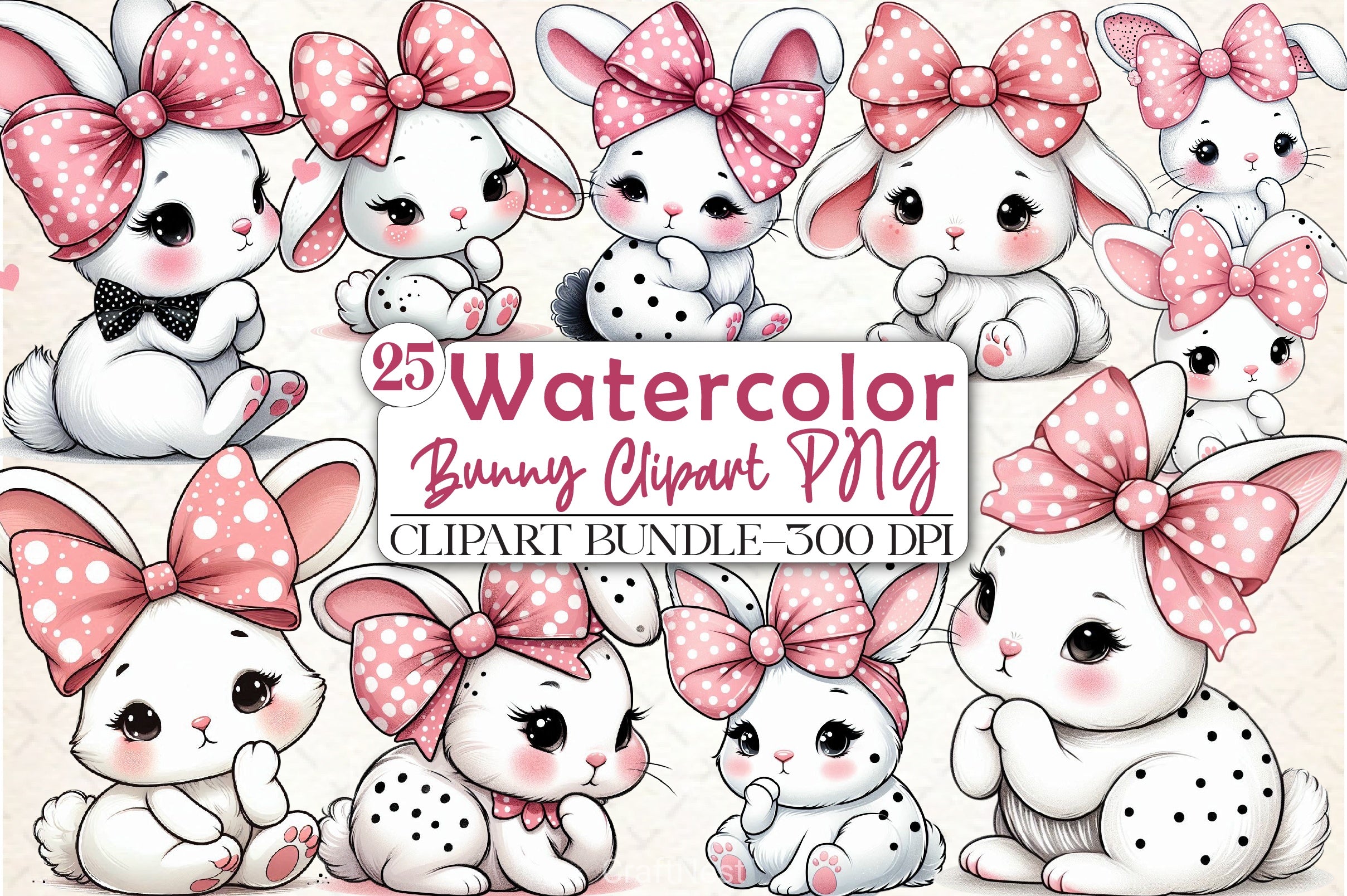 Bunny Clipart Bundle - CraftNest - Digital Crafting and Art