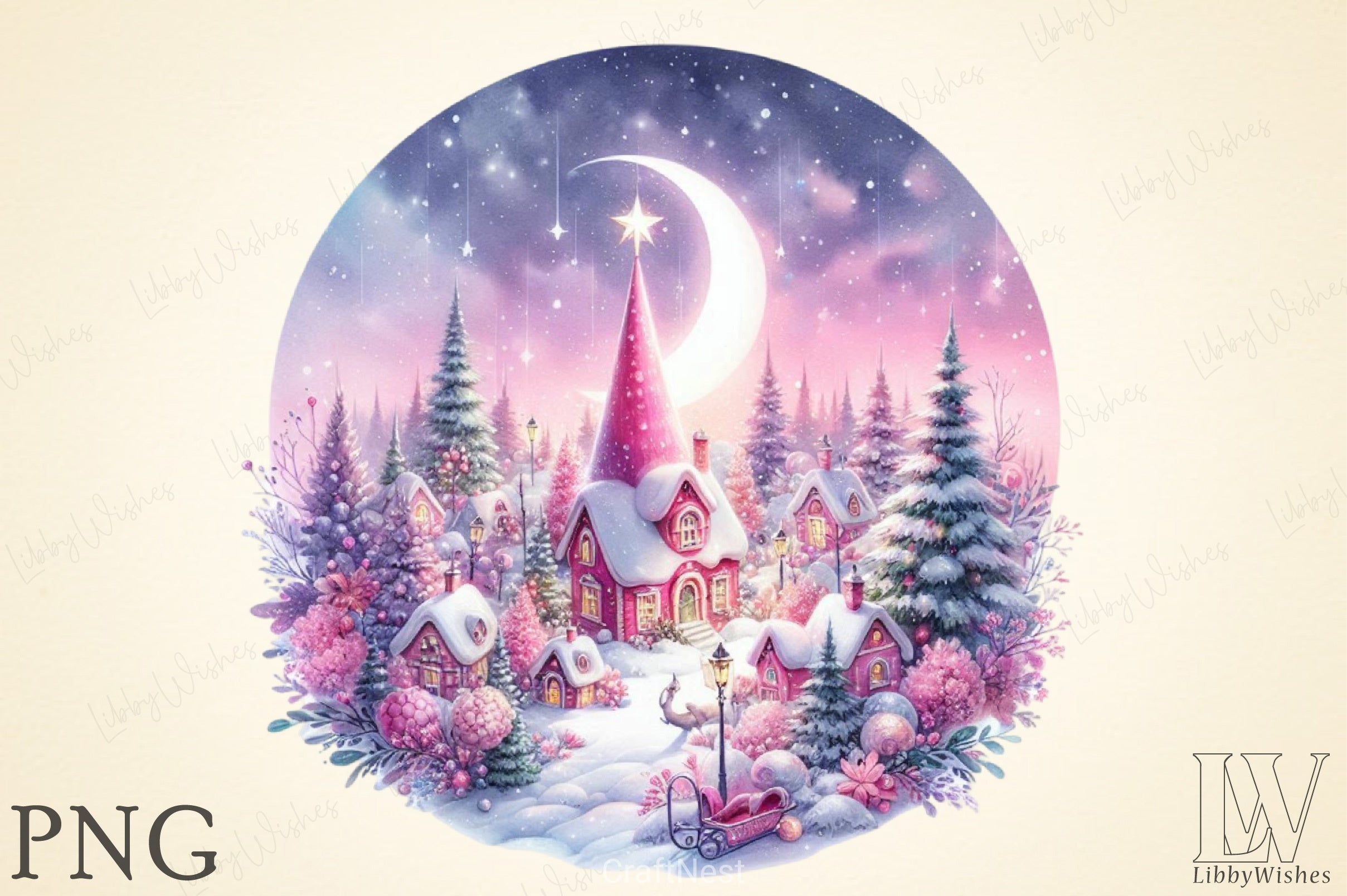 Christmas Gnome Houses Clipart Bundle - CraftNest - Digital Crafting and Art