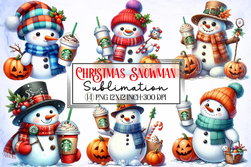 Christmas Snowman Clipart Bundle 16 - CraftNest - Digital Crafting and Art