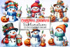Christmas Snowman Clipart Bundle 16