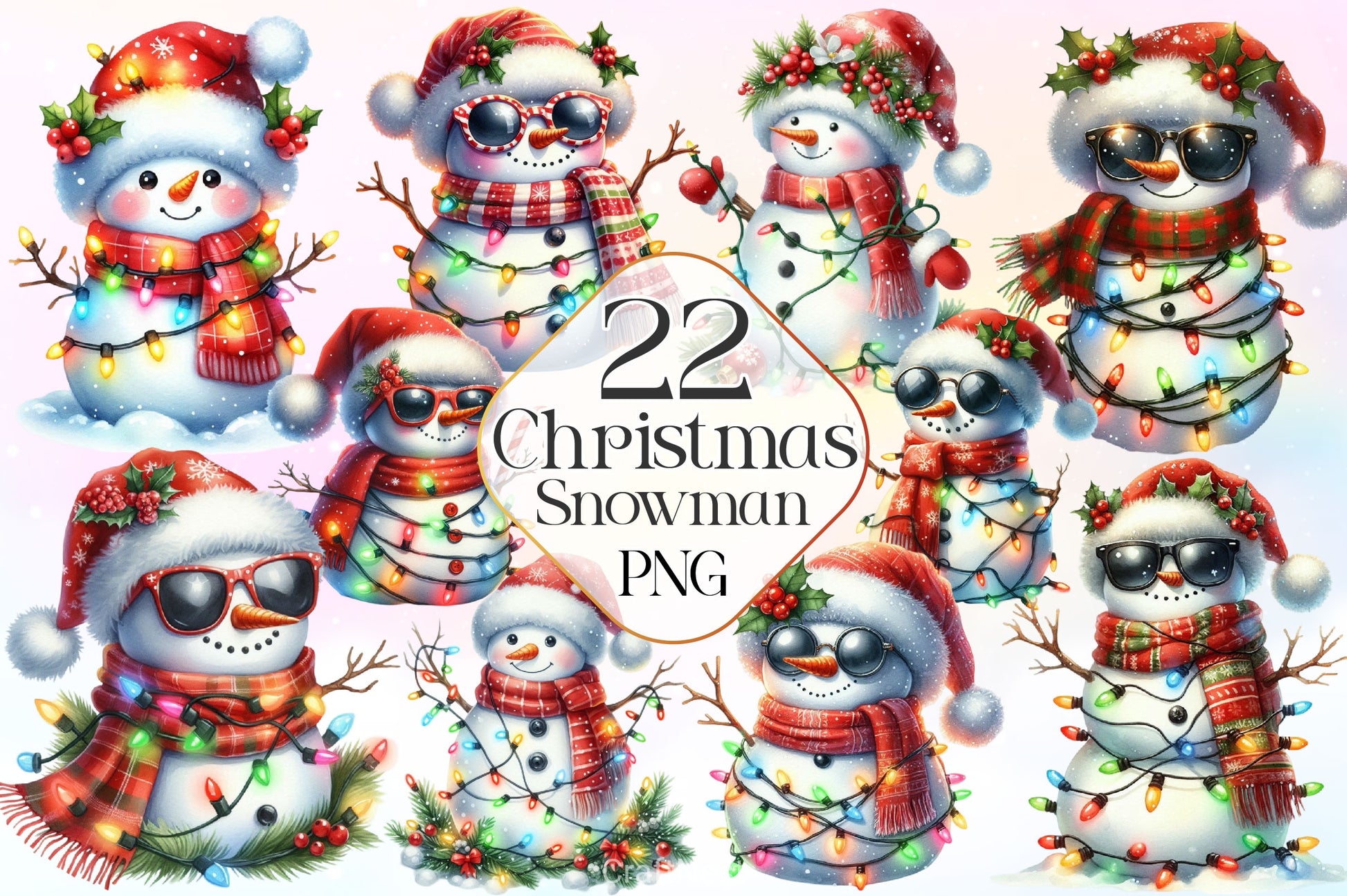 Christmas Snowman Clipart Bundle 3 - CraftNest - Digital Crafting and Art