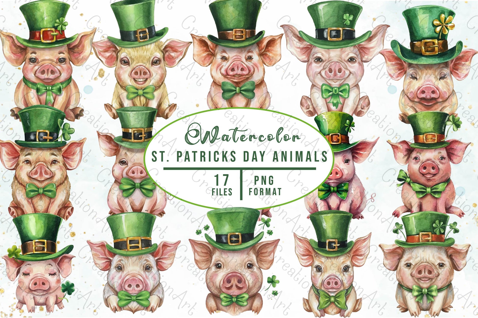 St Patricks Day Animals Clipart Bundle 2 - CraftNest - Digital Crafting and Art
