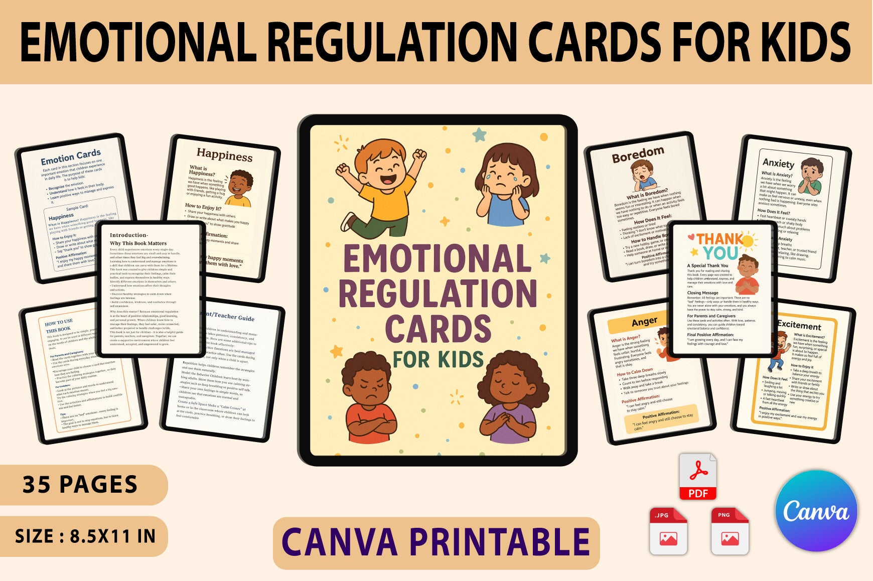 Emotional Regulation Cards for Kids