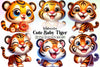 Cute Baby Tiger Clipart Bundle 2