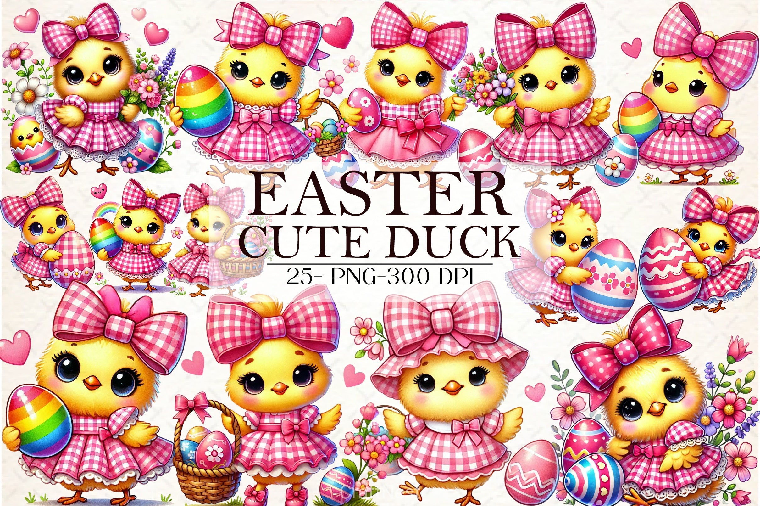 Cute Easter Duck Clipart Bundle 2 - CraftNest - Digital Crafting and Art